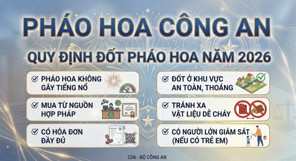 Quy định đốt pháo hoa năm 2026