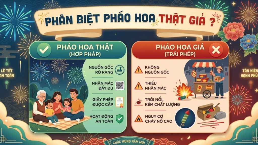Phân biệt pháo hoa thật giả